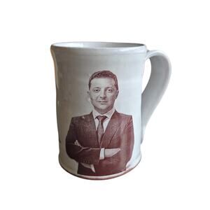 Rothshank Volodymyr Zelenskyy Icon Coffee Mug Handmade Ceramic Pottery Sunflower